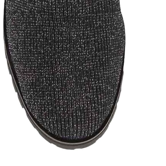 Kate Spade Merigue Knit Combat Boots Black Silver Sparkle Size 7.5 - Picture 4 of 12